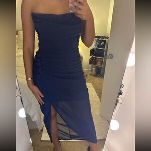 Elegant Navy Blue Evening Dress